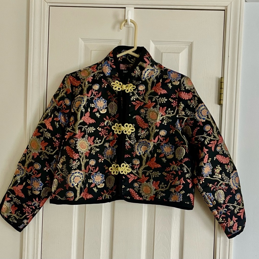 Boohoo Metallic Floral Jacket